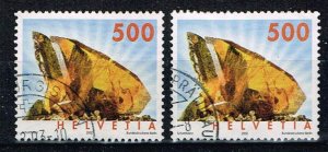 Switzerland 2002,Sc.#1131; 1131a used Minerals- Titanite, both issues