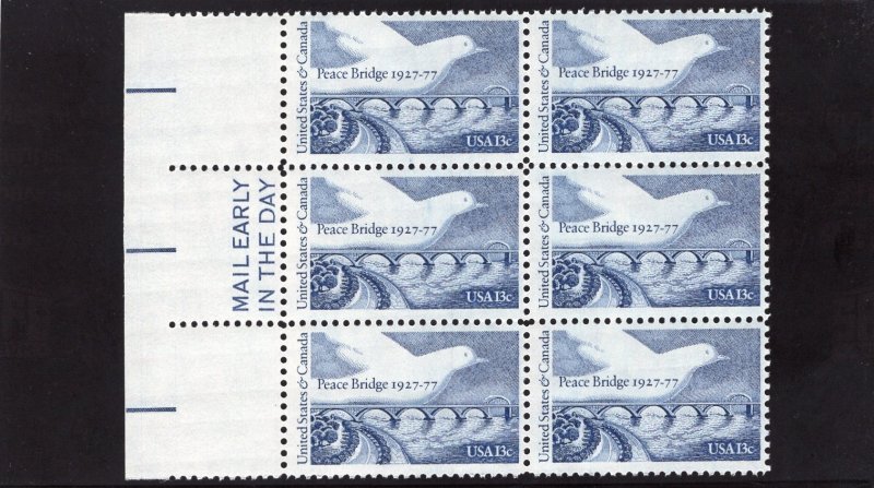 1721 Peace Bridge, MNH Left Side Mail Early blk/6