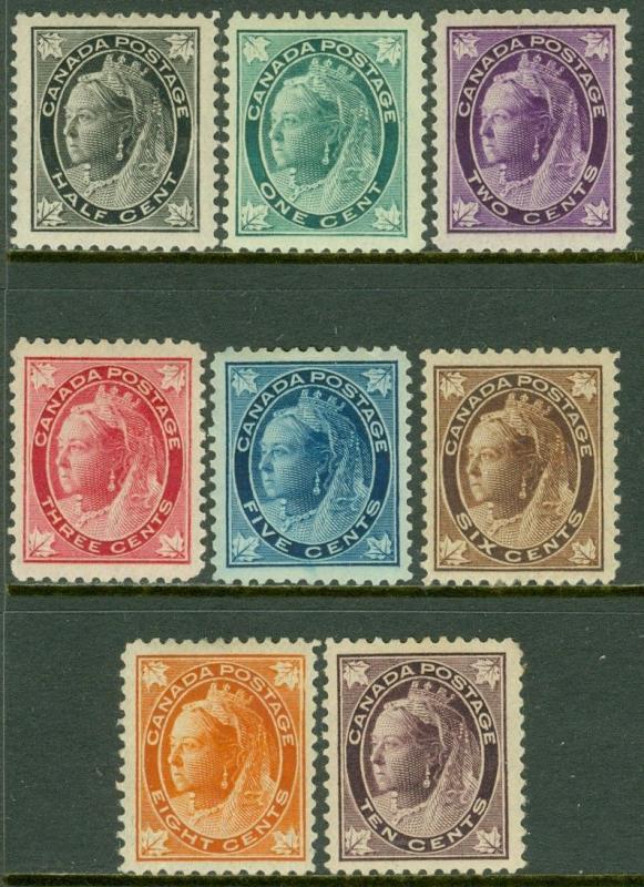 EDW1949SELL : CANADA 1897-98 Sc #66-73 Choice VF-XF, Mint OG Cplt set. Cat $1338