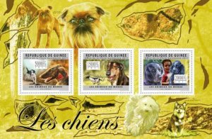 Guinea - Dogs Of The World - 3 Stamp  Sheet - 7B-1629