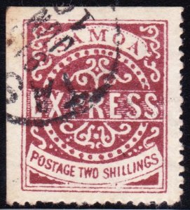 Samoa 1879 SC #7 Samoa Kingdom Express 2sh Used, Genuine. CV $500 $$$