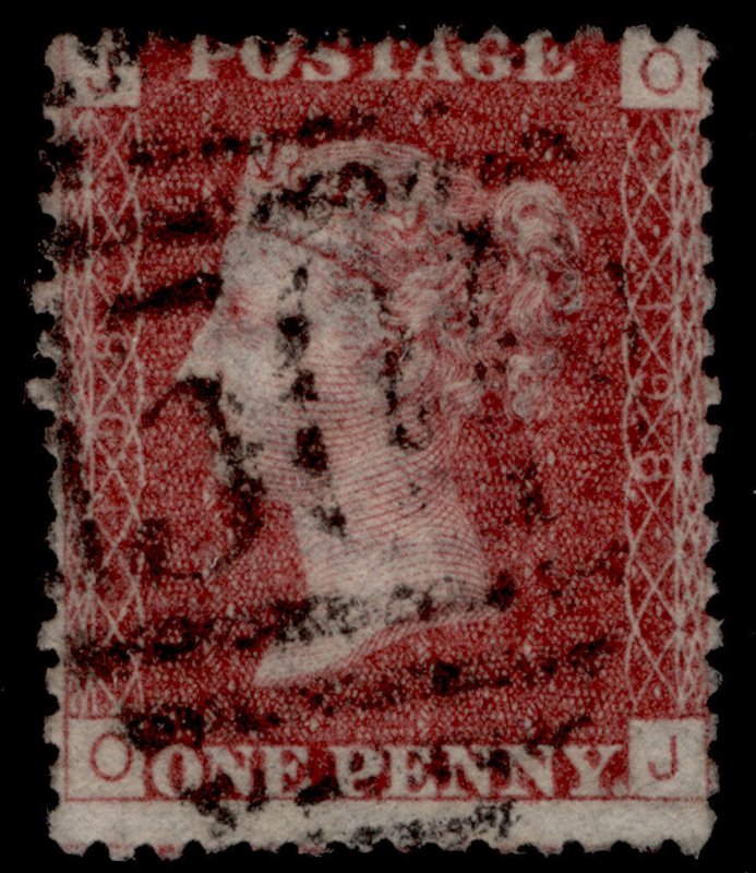 GB QV SG44, 1d lake-red PLATE 198, USED. OJ