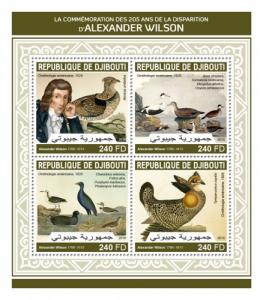 DJIBUTI - 2018 - Alexander Wilson - Perf 4v Sheet - MNH