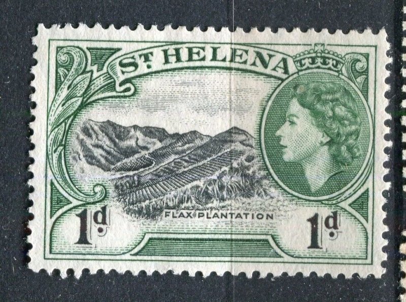 ST.HELENA; 1950s early QEII Pictorial issue Mint hinged 1d. value