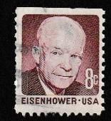 SC# 1395 - (8c) - Eisenhower, deep claret, bklt, used single