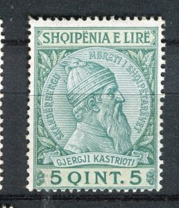 ALBANIA; 1913 early Skanderbeg issue fine Mint hinged 5q. value