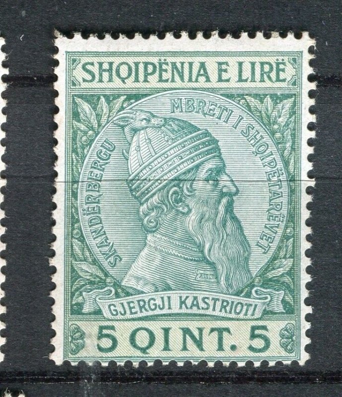 ALBANIA; 1913 early Skanderbeg issue fine Mint hinged 5q. value