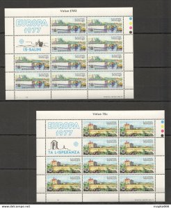 1977 Malta Europa Cept Art Landscapes Architecture 2Sh ** Ec034