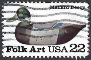 United States #2139 22¢ Mallard Decoy (1985). Used.