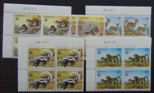 Lesotho 1977 Animals in block x 4 MNH Cat £130+