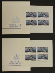 CANADA REVENUE BCF3 MINT IMPERF MINI SHEETS OF 4 BRITISH COLUMBIA FISHING STAMPS