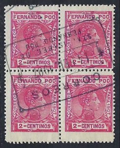 Fernando Poo 153 VFU BLOCK OF 4 STA. ISABEL CDS K315-1