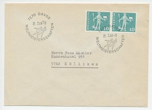 Cover / Postmark Switzerland 1966 Figure skating - World Championships