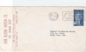 united states drama shop 1956 commercial  stamps cover ref r14845