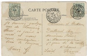 New Caledonia 1906 Kaala Gomen cancel on postcard to France