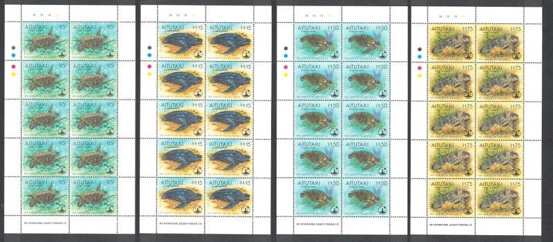 Aitutaki Turtle Year of the Sea 4v Full Sheets SG#690-693