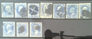 Scott #O35-O44 - Ultra - Official Navy Lot - Used - 1873