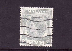 Malaya Penang-Sc#33-used-6c gray-QEII-1954-5-