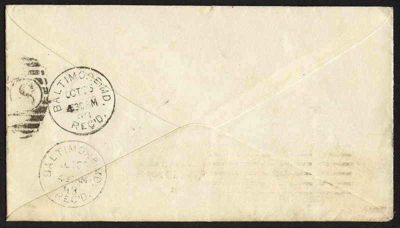 E36 U.S. Scott #E3 orange Special Delivery cover Oct. 24, 1893. SCV = $200