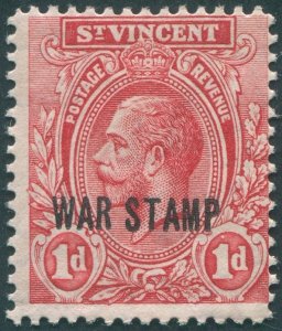 St Vincent 1916 1d carmine-red War Tax SG126 unused