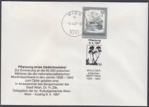 AUSTRIA #AJT021 FDC DEDICATION of HOLOCAUST MARTYR's FOREST in ISRAEL