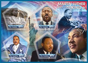 Stamps. Martin Luther King 2020 year 1+1 sheets perforated Gambia