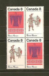 Canada SC#569a Algonkian Indians Se-tenant Block of 4 MNH