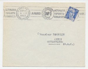 Cover / Postmark France 1953 Telephone - Current sports course