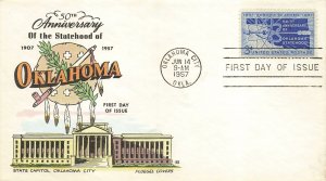 1092 3c OKLAHOMA - Fluegel cachet U/U