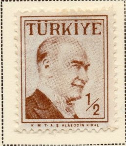 Turkey 1957 Early Issue Fine Mint Hinged 1/2K. 091581
