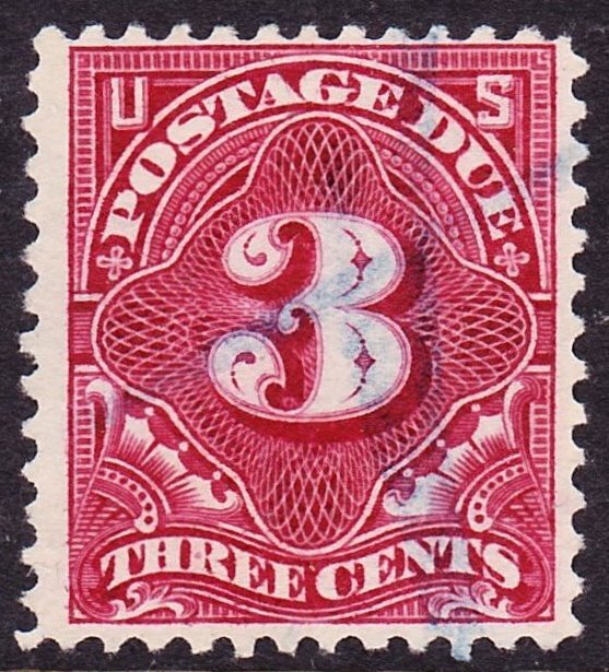 Scott J33, Fine Used, 3c P.12 Unwatermarked Postage Due