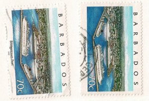 Barbados #987-7A used 70c left and right