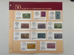 1950 50 YEARS OF U.S. COMMEMORATIVE STAMP Albums Panel of stamps