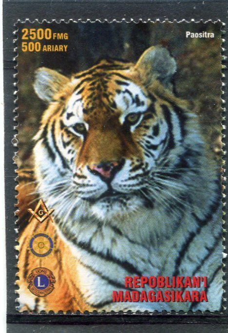 Malagasy 1999 AFRICAN ANIMAL Lions Rotary Freemasonry Stamp Perforated Mint (NH)