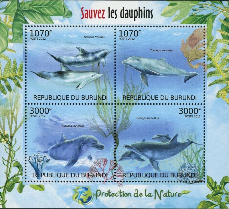 Dolphins Stamp Stenella Frontalis Tursiops Truncatus S/S MNH #2610-2613