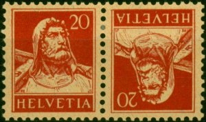 Switzerland 1925 20c Carmine Buff Scott #176 Tete-Beche Pair Fine LMM