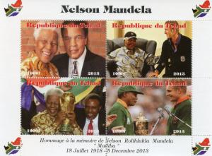 Nelson Mandela Stamps Chad 2013 MNH Muhammad Ali David Beckham 4v M/S