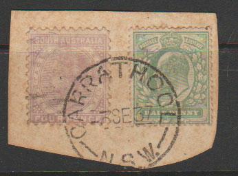 GB Edward VII (SG 267) with QV South Australia (SG 184) Used from NSW  toned ...