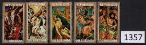 Burundi Scott 394-8, Easter 1972, set of 5 (1357), Free Shipping
