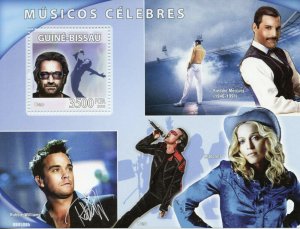 Queen Freddie Mercury Stamps Guinea-Bissau 2008 MNH Music Bono U2 People 1v S/S