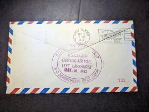 1932 USA Airmail Zeppelin USS Akron Cover Lakehurst NJ to Mankato MN