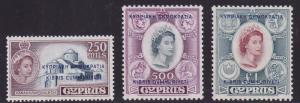 Cyprus Republic 1960 QEII Bi-lingual Overprints Complete Set (15) VF/NH(**)