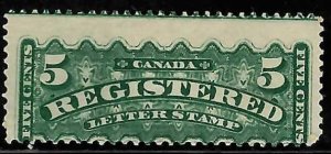 Canada #F2 Mint OG LH Registration Stamps (Dark Green Color Shade)