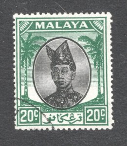 Malaya - Trengganu, Scott #61   VF, Used, CV $4.00  ..... 6470041