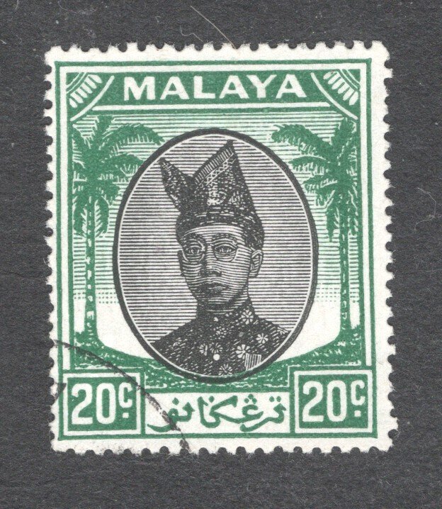 Malaya - Trengganu, Scott #61   VF, Used, CV $4.00  ..... 6470041