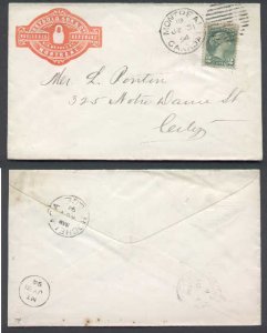 Canada cover-#4684-2c Small Queen-drop letter-Montreal,Canada-Jy 31 1894-advert