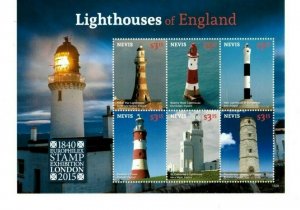 Nevis - 2015 - London Stamp Expo Lighthouse - Sheet of Six  - MNH