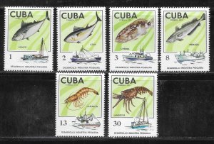Cuba 1955-1960 Fishing Industry set MNH