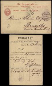 Switzerland 1886 Postal History Rare Old postcard postal stationery Basel to ...