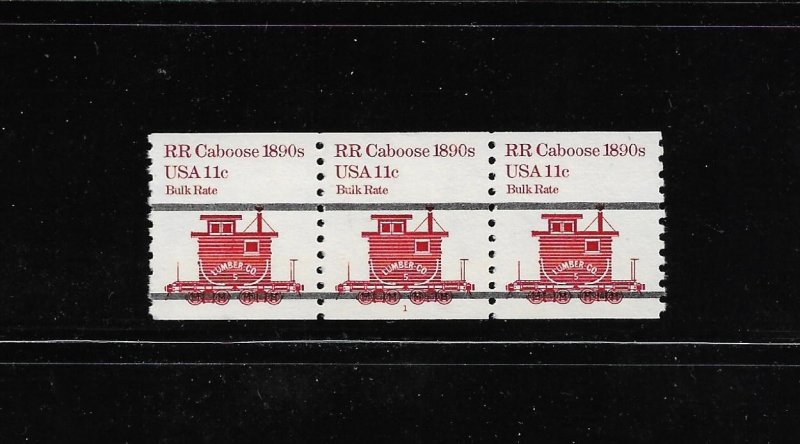 US Stamps: #1905a; 11c Railroad Caboose (Lines Precancel); #1 PNC3 No Gap; MNH